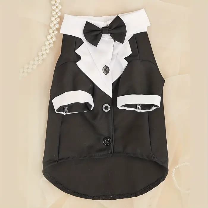Chemise pour animaux de compagnie, vêtements pour petits chiens, Costume formel de mariage avec nœud