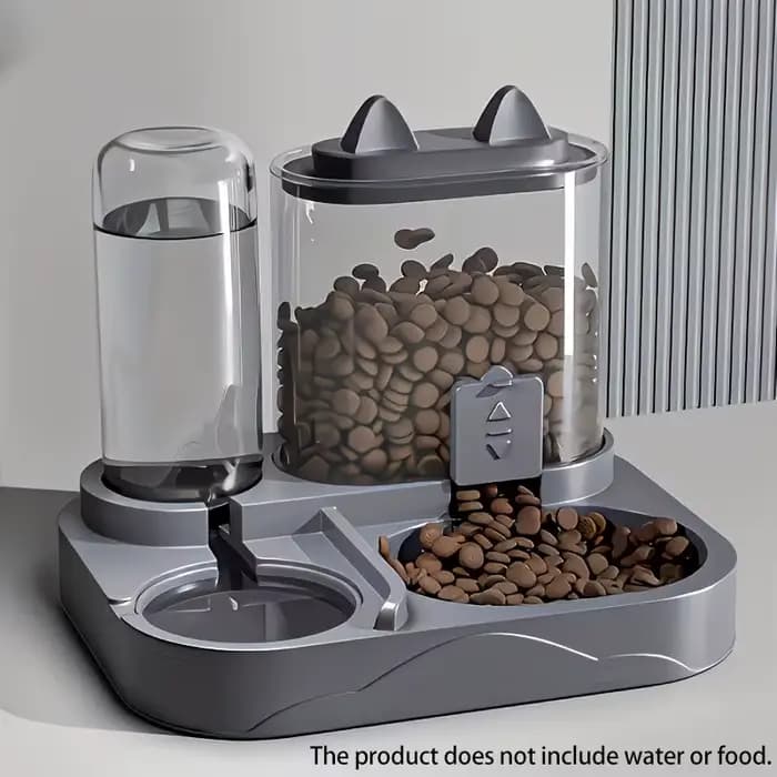 Distributeur d'eau et de nourriture 2 en 1 pour animaux de compagnie, séparation sec-humide, plastiq