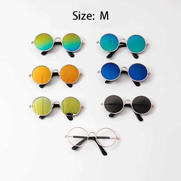 Jolies lunettes de soleil rondes Vintage pour chat, lunettes réfléchissantes pour petit chien, chat,