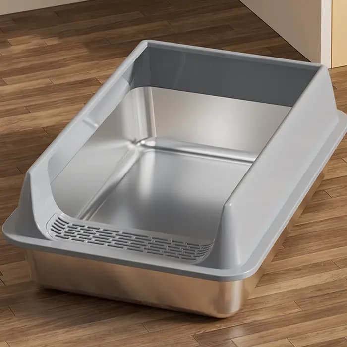Bac à litière pour chats, bac à litière pour animaux de compagnie, toilettes semi-fermées pour chats