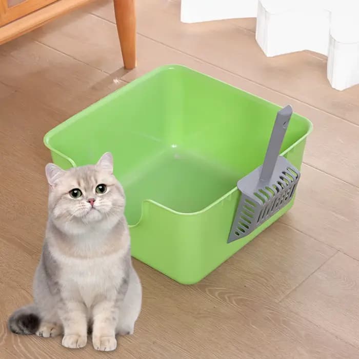Bac à litière pour animaux de compagnie à dessus ouvert, bac à litière anti-éclaboussures pour chat,