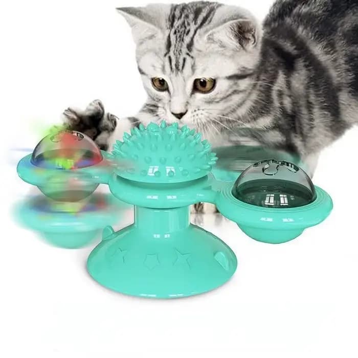 Moulin à vent pour chat, jouet interactif pour animaux de compagnie, Puzzle, jeu pour chat, plateau