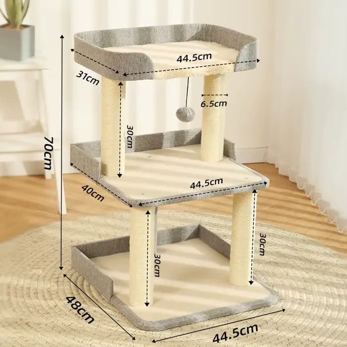 HOOPET Arbre à chat, Tour à chat avec structure intégrée, Poteau à gratter pour chat, Jouet pour cha