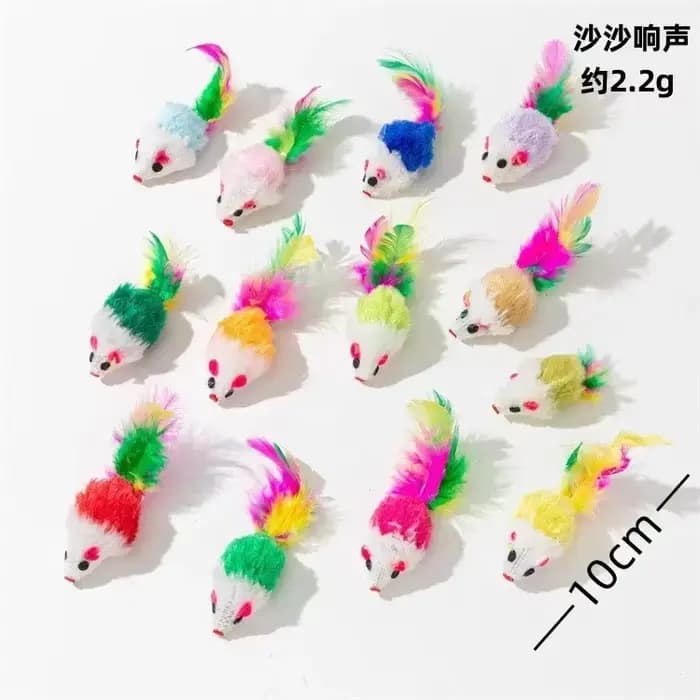5 pièces hochet chat souris jouets également préfabriqués herbe-aux-chats fausse fourrure chat souri