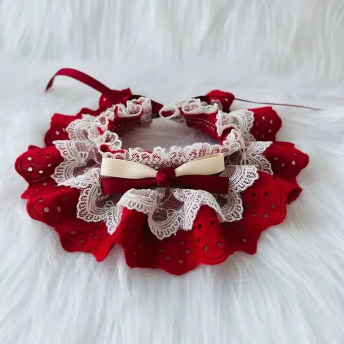 Collier en dentelle réglable pour chat et chien, accessoires pour animaux de compagnie, bandana, fou