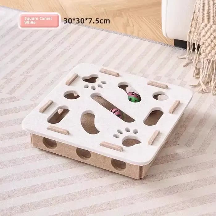Puzzle en feutre vert pour chat, boîte à jouets, jeu de chasse, jeu de Stimulation mentale pour chat