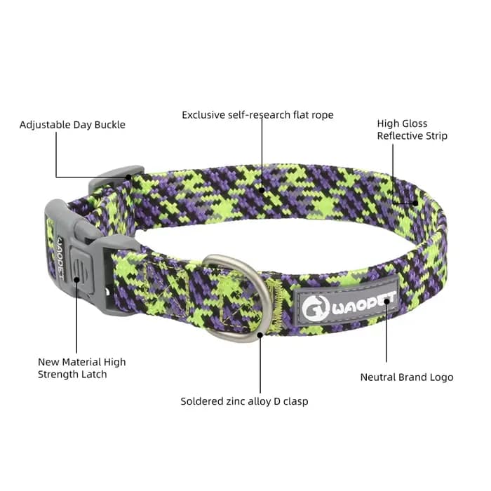 Collier réglable en nylon moulé pour animaux de compagnie, anneau de tour de cou pour chien, chiot,