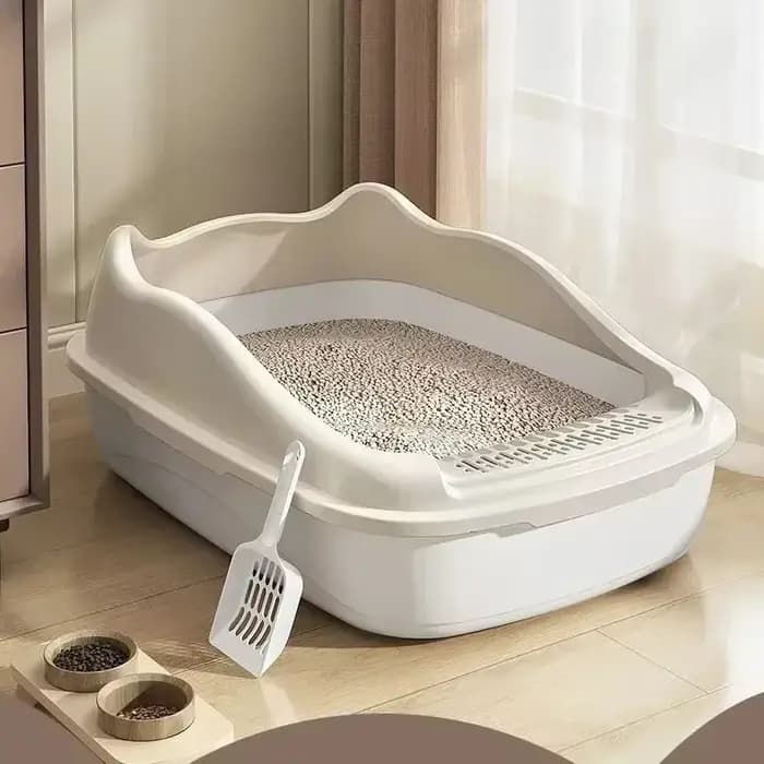 Bac à litière pour chat, bac à sable de petite taille pour toilettes anti-éclaboussures pour chat