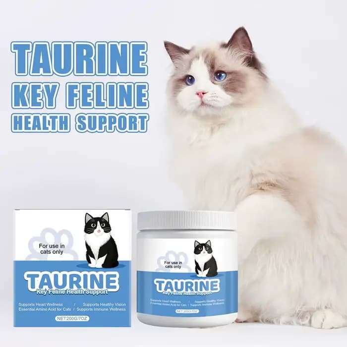 Poudre de taurine pour chats, 200 g – Supplément essentiel d'acides aminés pour la santé et la fonct