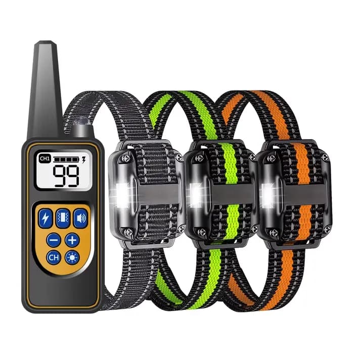 Collier de dressage pour chien avec télécommande, colliers anti-choc étanches IP67, 3 chiens, grands