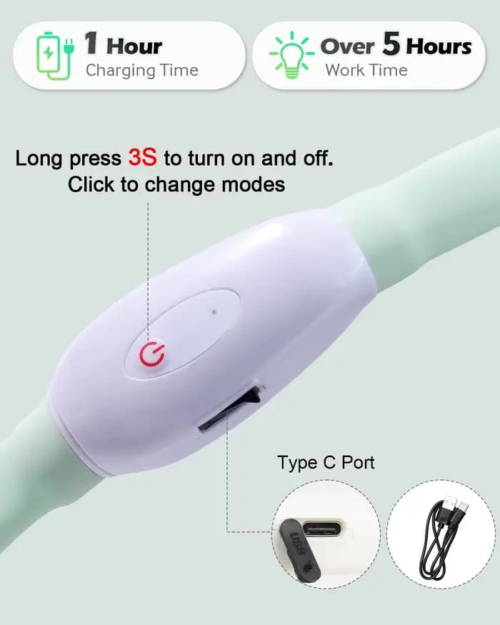 Collier léger rechargeable par USB pour chiens de grande, moyens et petits, collier pour chien lumin