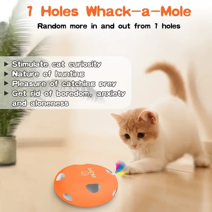 INKZOO-Jouets Interactifs Intelligents pour Chats d'Nik, existent, 7 Trous, pour Chaton, Souris, Wha