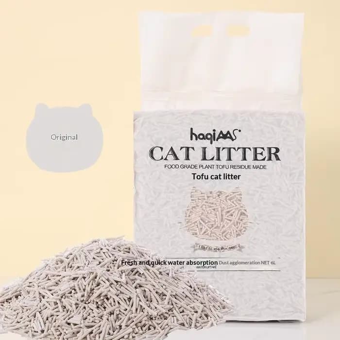 Litière pour chat Tofu plante originale 6L thé vert plante mixte litière pour chat agglomération rap