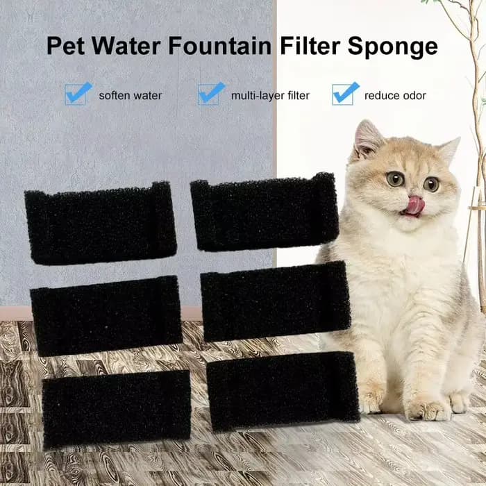 Distributeur d'eau avec filtre éponge pour animaux de compagnie, 10/4/1 pièces, pour chats et chiens