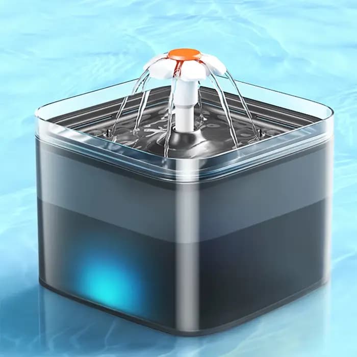 Fontaine d'eau automatique pour chats et chiens, 2l, avec éclairage LED, distributeur d'eau USB pour