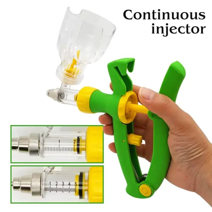 Seringue continue automatique vétérinaire de 2/5ml, avec aiguilles, Injection animale, aspirateur ré