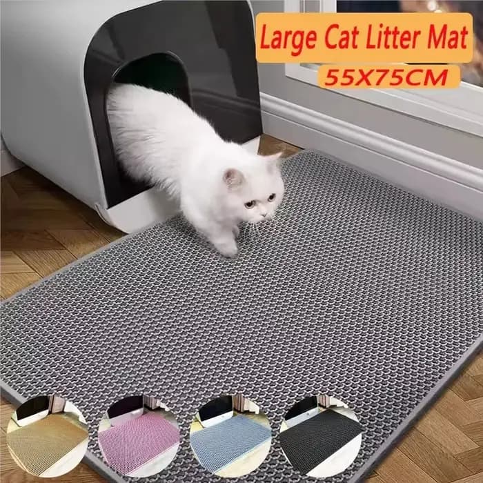 Tapis de litière pour chat, toilettes pour animaux de compagnie, imperméable, Double couche, boîte à
