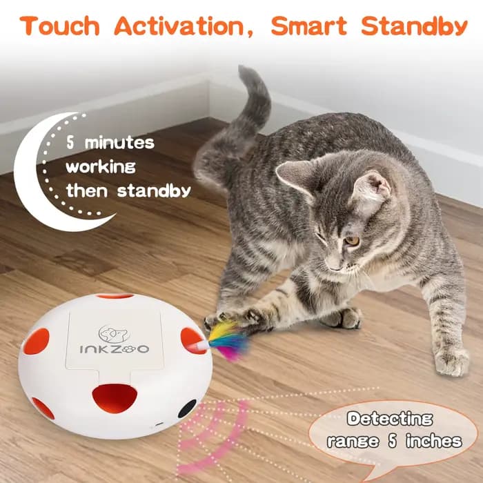 INKZOO Jouets pour chats, jouets interactifs pour chats d'intérieur, jouet interactif intelligent po