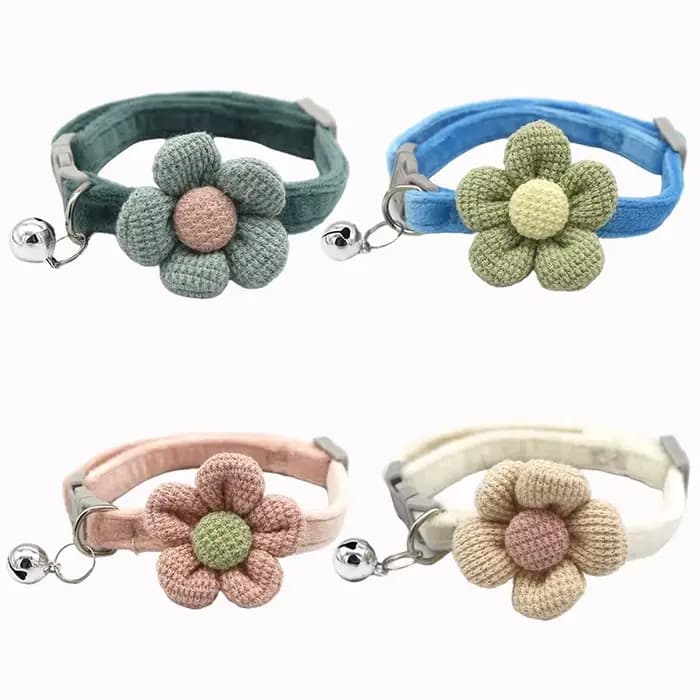 Collier de clochette de dessin animé coloré pour animal de compagnie, collier de sueur réglable mign