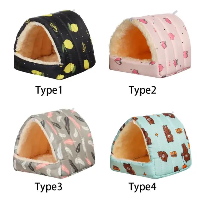 Lit de couchage pour petits animaux mignons, maison pour Hamster, Mini lapin, écureuil, nid chaud d'