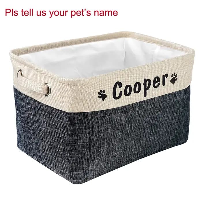 Panier de rangement personnalisé pour jouets de chien, boîte de rangement pour animaux de compagnie