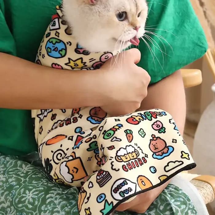 Enveloppement de toilettage pour chat, auto-adhésif, anti-rayures, emmaillotage pour chat, Burrito,