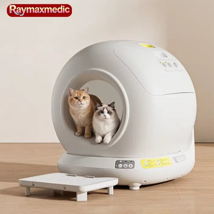 Bac à litière automatique intelligent Raymax 78L, bac à litière autonettoyant avec contrôle par appl