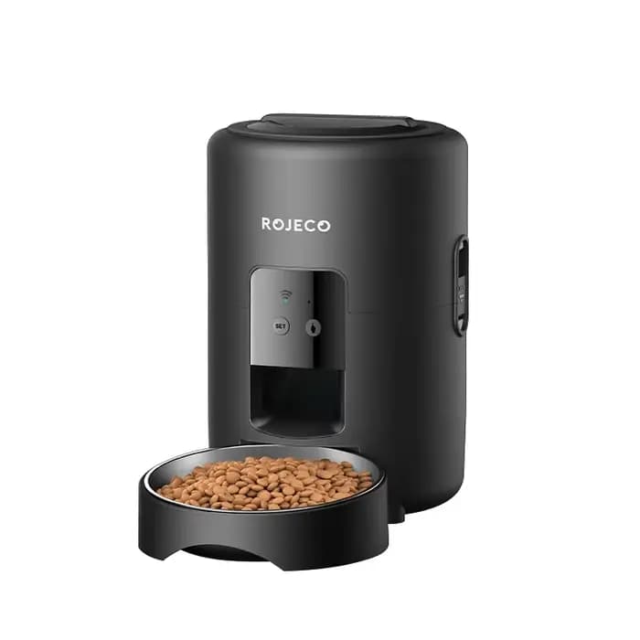 ROJECO Distributeur automatique de nourriture pour chat et chien 2L, intelligent, avec contrôle à di