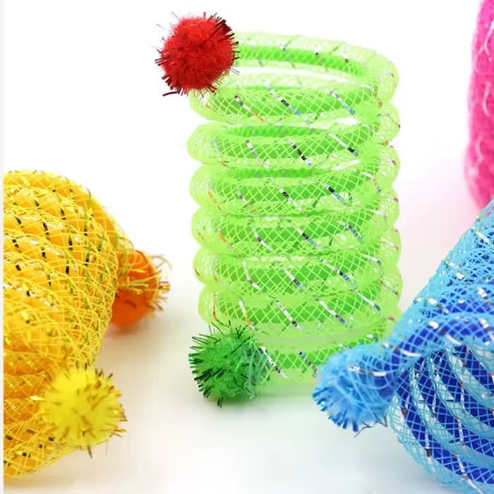 Jouets de printemps colorés pour chats, bâton interactif, boule de laine élastique résistante aux mo