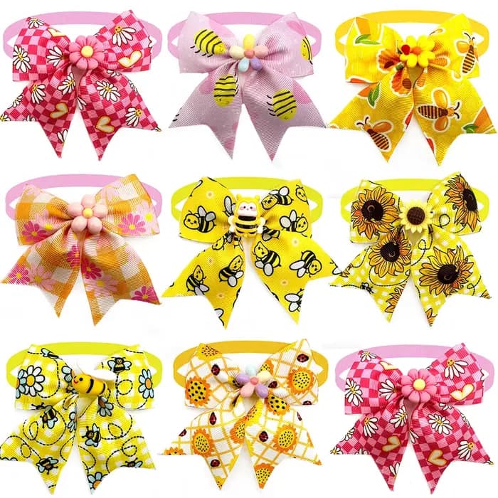 Nministériels ds papillon pour petit chien, 50 pièces, accessoires de toilettage pour animaux de com