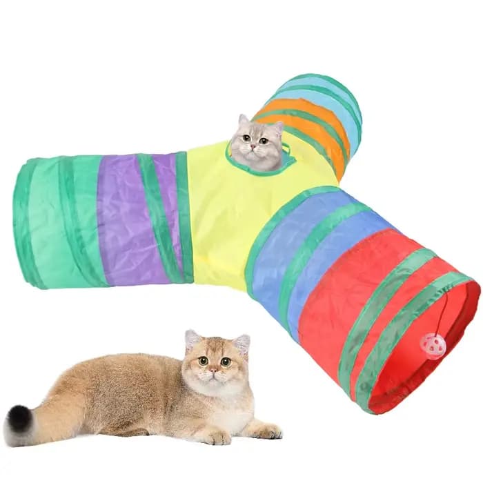 Tunnel de jeu pliable pour animaux de compagnie, résistant à l'usure, jouet froissé pour chats, over