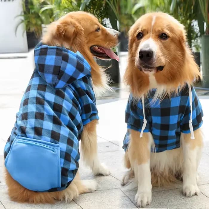 Manteau d'hiver pour chien, veste pour animaux de compagnie, gilet réversible à carreaux, vêtements