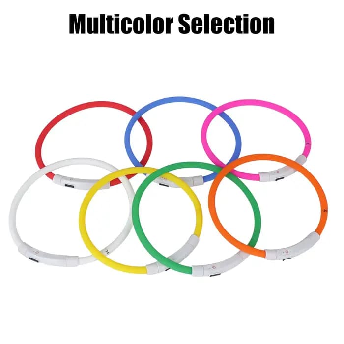 Collier lumineux clignotant de sécurité nocturne, collier de Charge lumineux de nuit, collier Led Us