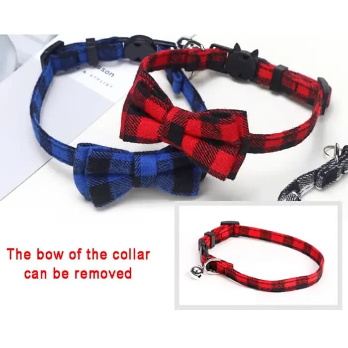Collier de chat personnalisé avec nom ID et nœud papillon, collier de chien réglable élastique, nœud
