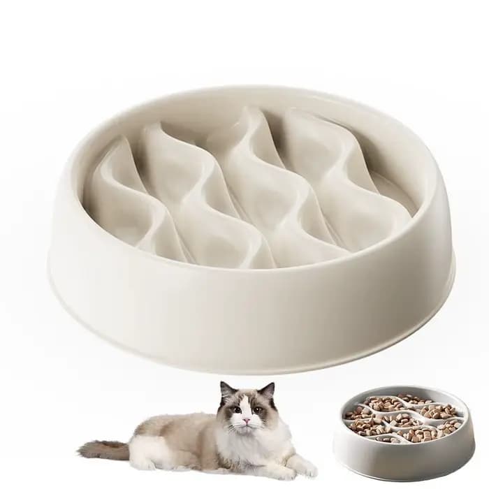 Bol de nourriture lente pour chien et chat, aide aux graisses, rond sain, Anti-étouffement, épais et