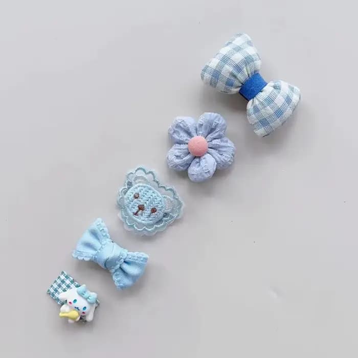 Lot de 5 nœuds pour chiens et chats, pinces à cheveux tendance pour animaux de compagnie, accessoire