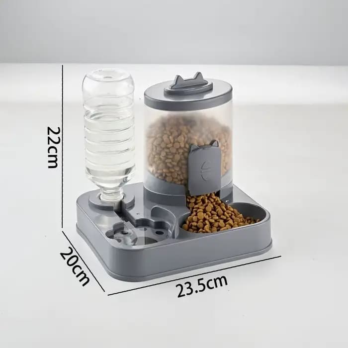 Distributeur automatique de nourriture pour animaux de compagnie grande capacité 2-en-1, mangeoire a