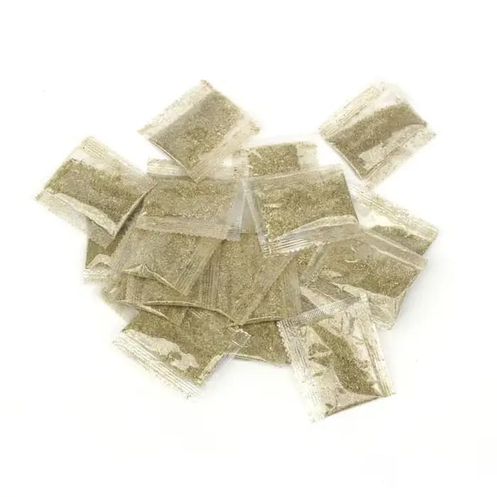Sachet de poudre d'herbe à chat, menthe, pour cuir chevelu haché, petit sac, boule de poils digestif