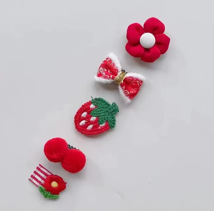 Lot de 5 nœuds pour chiens et chats, pinces à cheveux tendance pour animaux de compagnie, accessoire