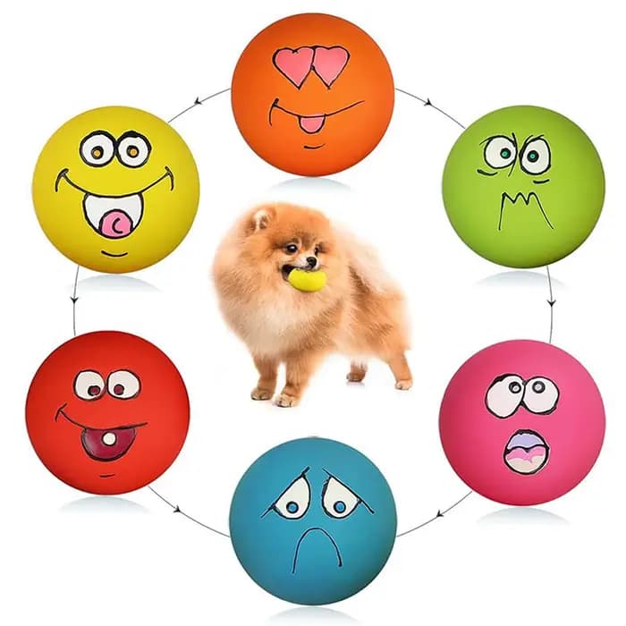 Boule grinçante en caoutchouc pour chien, chiot, jeu pour animaux de compagnie, jouets à mâcher avec