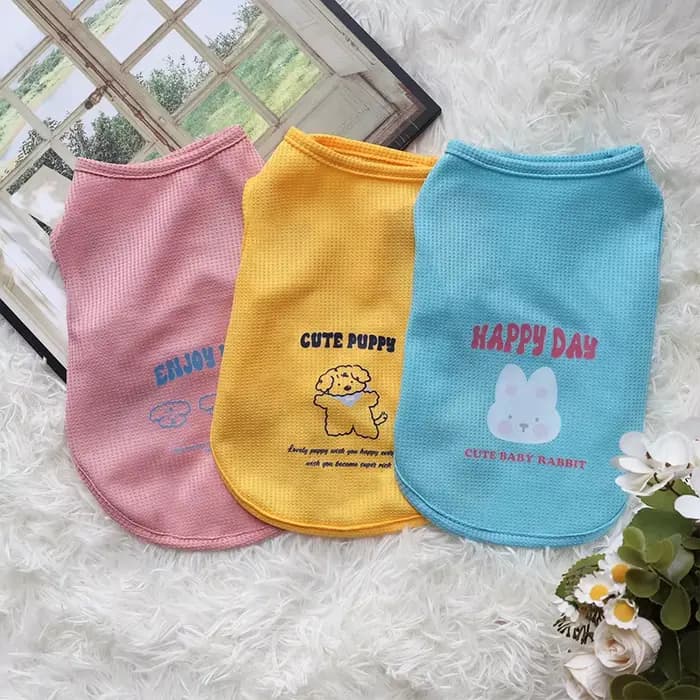 Débardeur gaufré pour animaux de compagnie, mignon et Simple, fin, chat et chien, vêtements universe