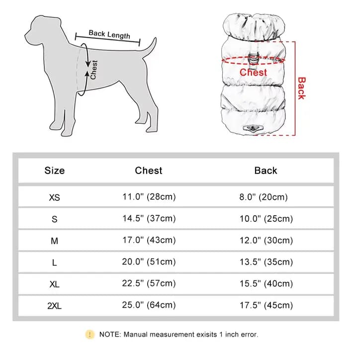 Vêtements d'hiver doux et chauds pour chiens, manteau rembourré pour chiot et chat, veste pour petit