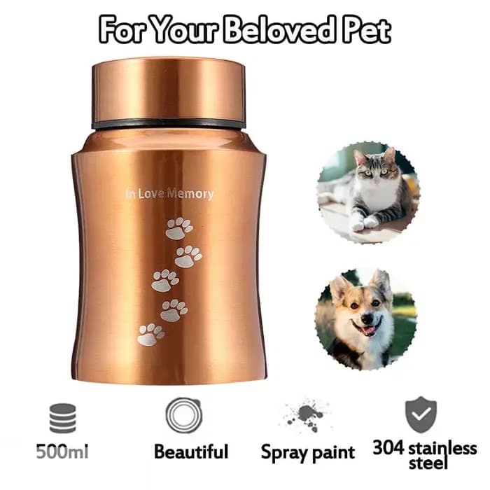Urnes en acier inoxydable pour animaux de compagnie, arbre or/argent, chien, chat, oiseaux, souris,