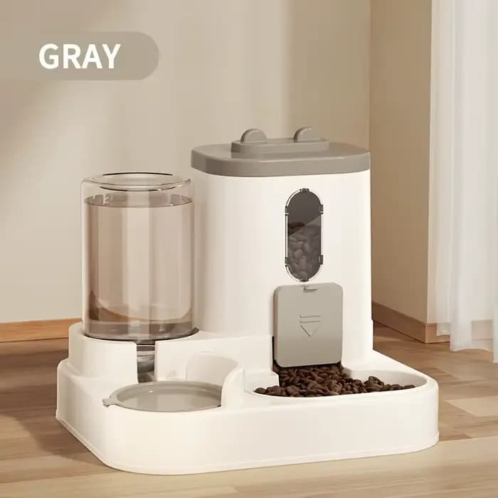 Distributeur d'eau et de nourriture pour chat 2 en 1, entièrement automatique intégré, distributeur
