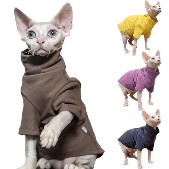 Vêtements d'hiver épais pour chat Sphynx, vêtements pour petits chiens et chats, pull doux et chaud,