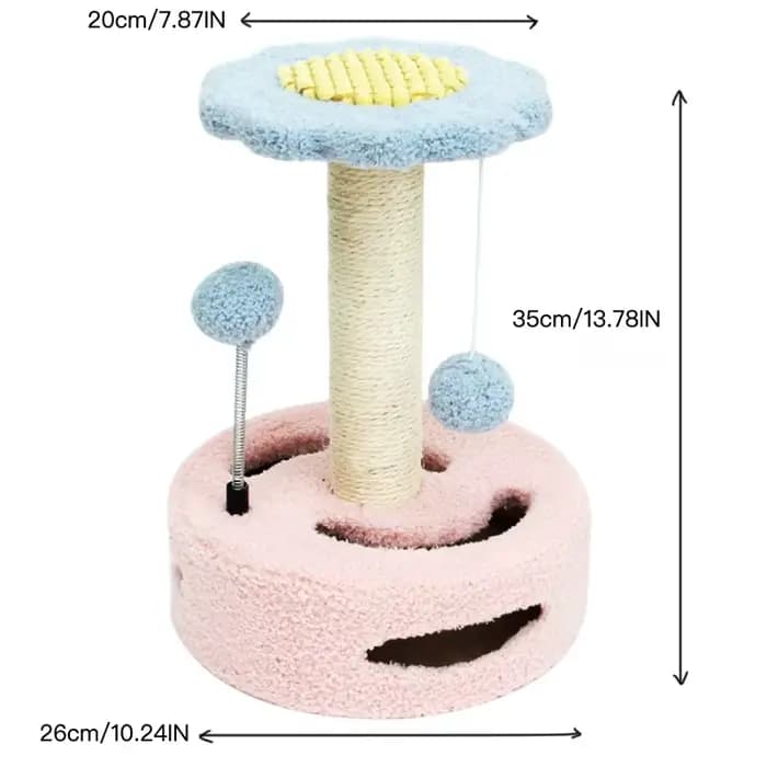 Tour d'escalade pour chat Sunflower, petit arbre à chat avec design en peluche douce en polaire Tedd