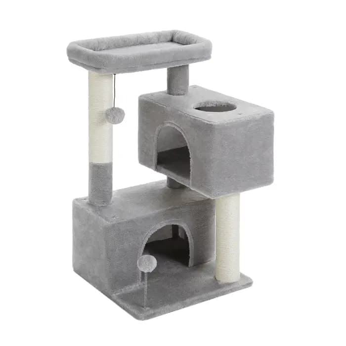 Tour d'arbre à chat d'intérieur pour chats, condo pour chat avec griffoir, perchoir souple et balle