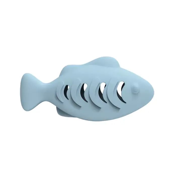 Jouet interactif pour chat en silicone en forme de poisson, jouet à mâcher pour chaton, nettoyage de