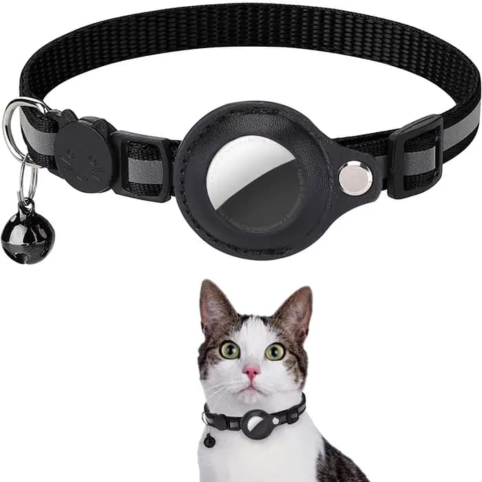 Collier de support AirTag pour chat, bandes réfléchissantes détachables, collier de chaton réglable,