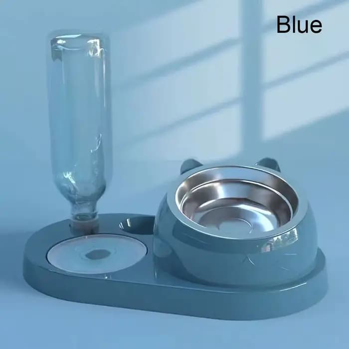 Récipient de nourriture avec abreuvoir pour animaux de compagnie, bol 2 en 1 pour chat, distributeur